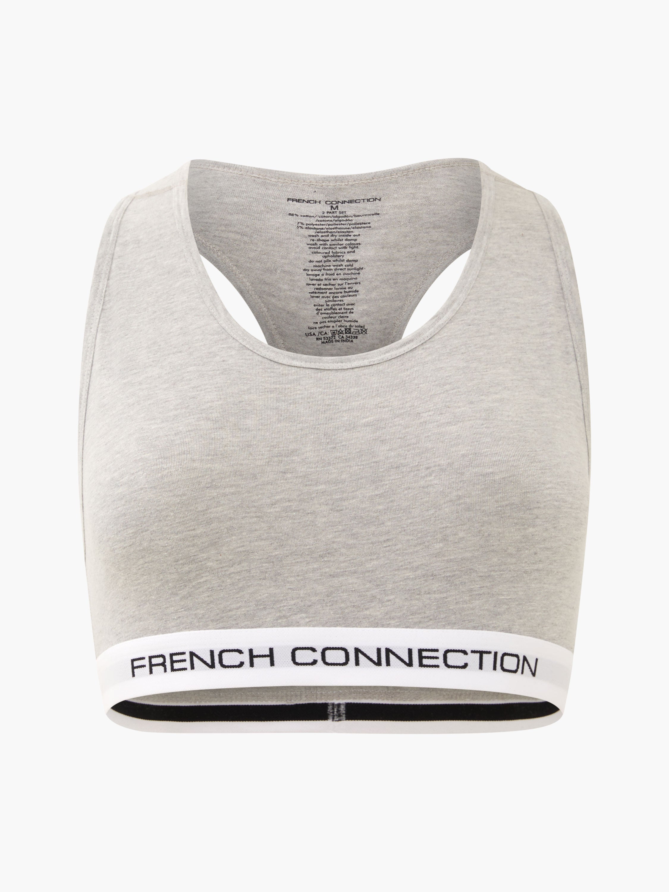Pack French Connection Crop Tops Logo Black/Grey French