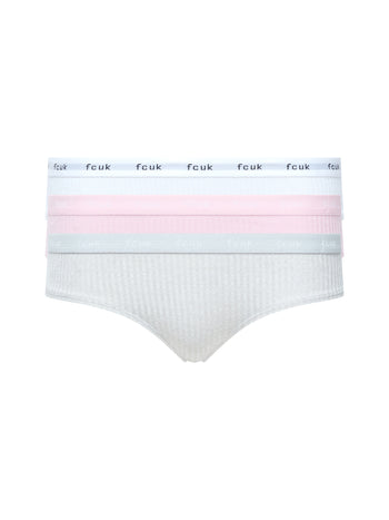 FCUK 3 Pack Ribbed Briefs