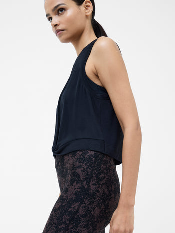 Black Jersey Knot Vest Top