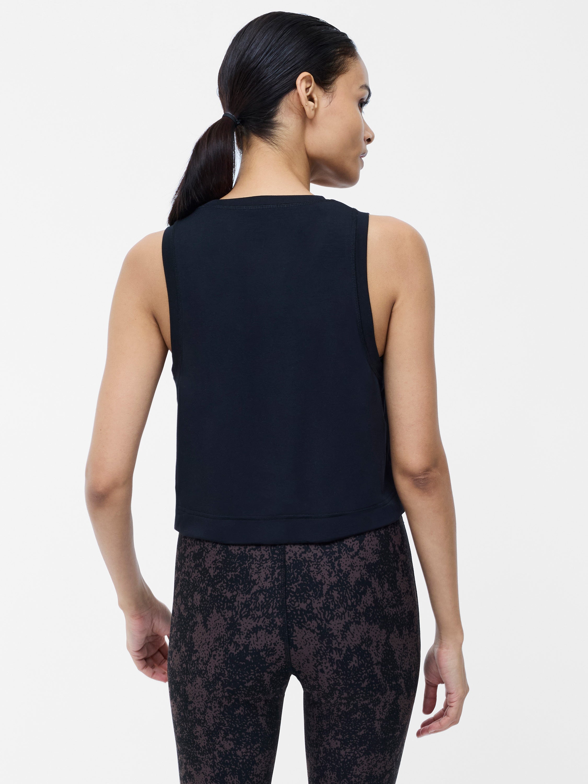 Black Jersey Knot Vest Top