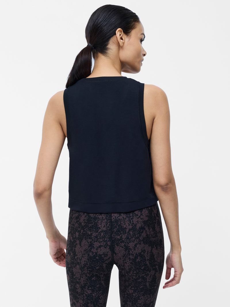 Black Jersey Knot Vest Top
