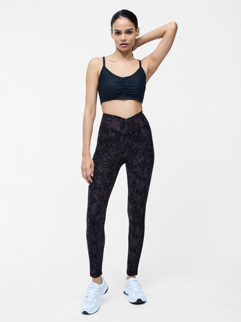 Black Yoga Ruched Sports Bra