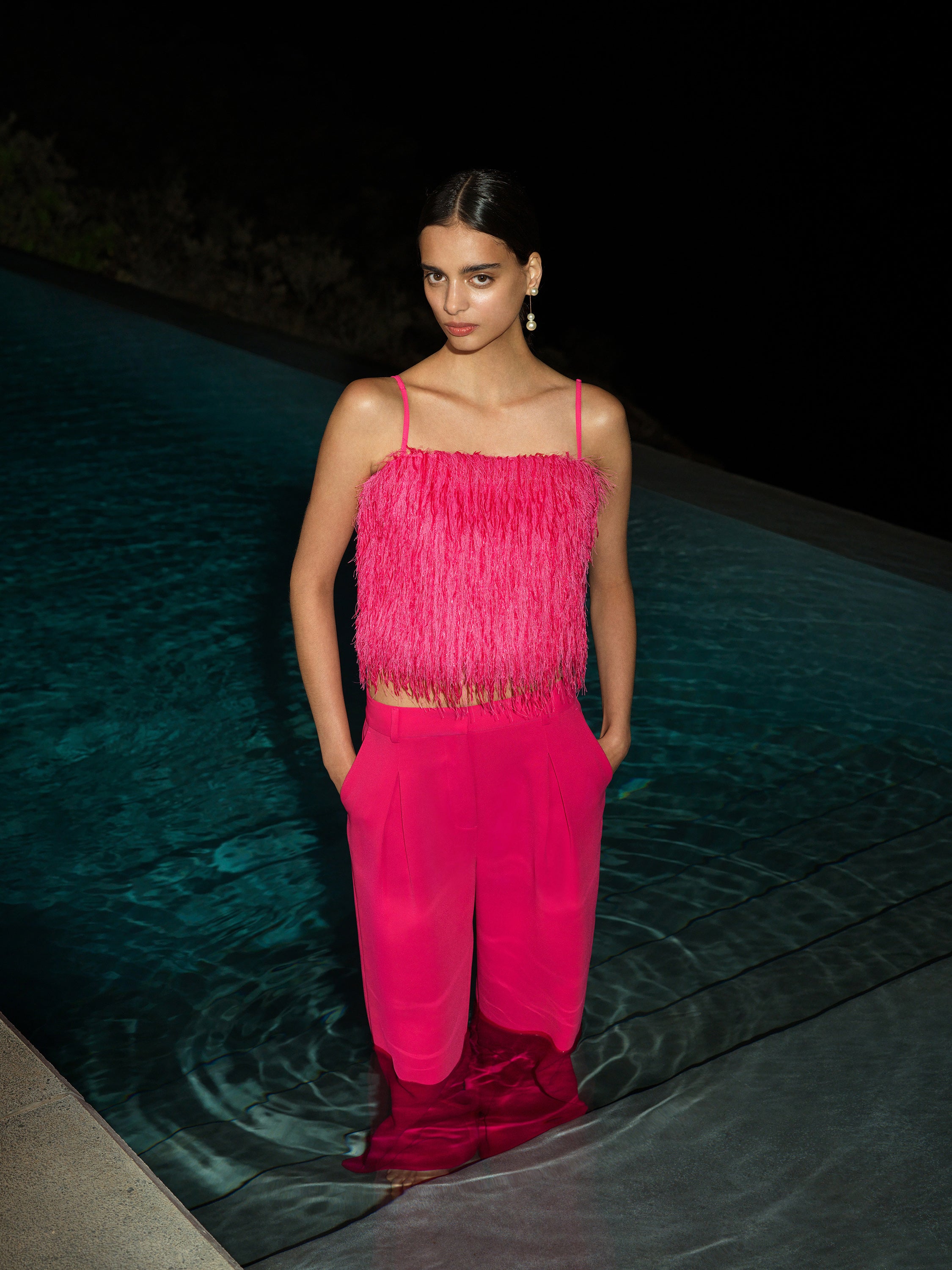 Sonia Textured Strappy Crop Top