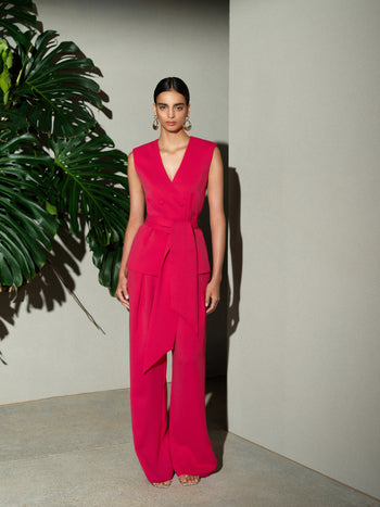 Tiana Self Tie V Neck Waistcoat