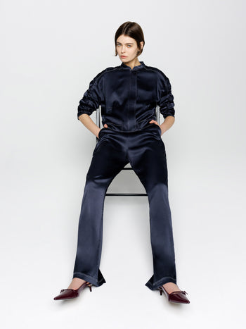 Akita Satin Stretch Wide Leg Trousers