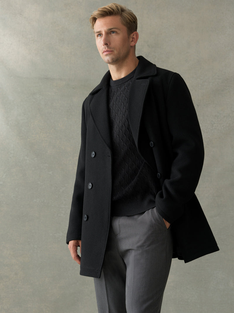 Pea Coat Black French Connection UK