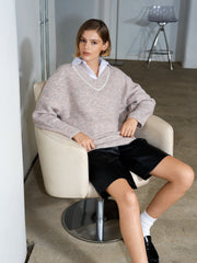 Kezia Recycled Vertical V Neck Jumper