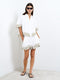 Alissa Cotton Embroidered Trim White Shirt