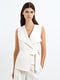 Raquel Wrap Tie Cream Waistcoat
