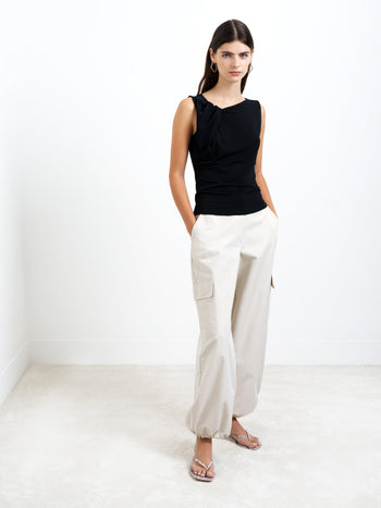Saira Neutral Utility Cargo Trousers