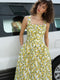 Barletta Lemon Ruched Sleeveless Midi Dress