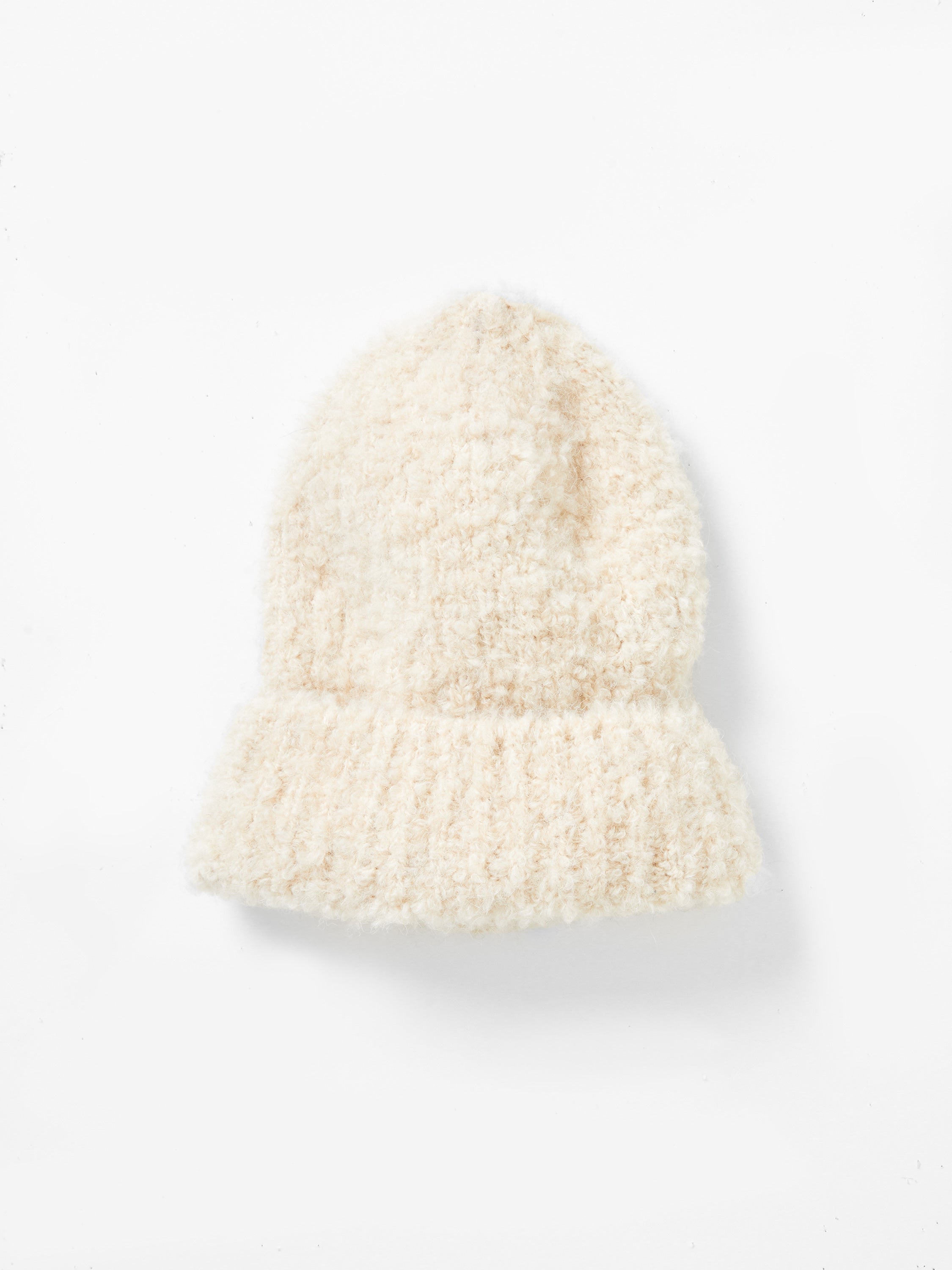 Melissa Recycled Boucle Double Brim Beanie Ecru | French Connection UK