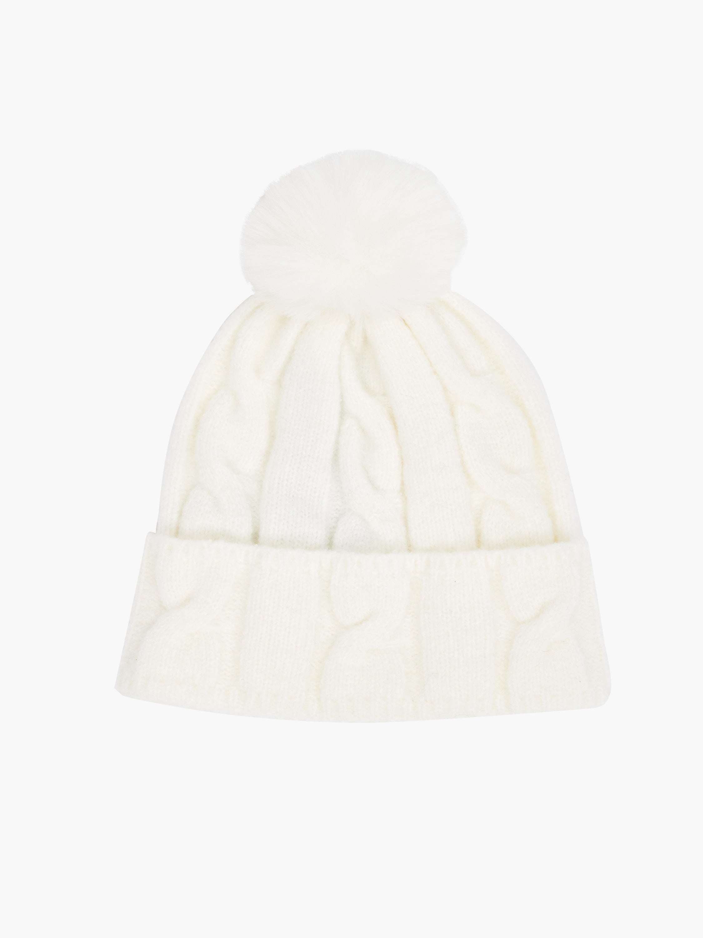 Cable Knit Pom-Pom Beanie