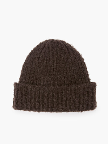 Chocolate Boucle Beanie Hat