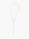 Gold Geo Charm Long Lariat Necklace