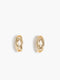 Gold Diamante Half Hoop Earrings