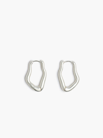 Silver Irregular Hoop Earrings