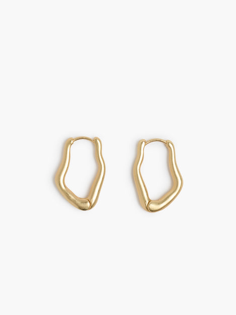 Gold Irregular Hoop Earrings
