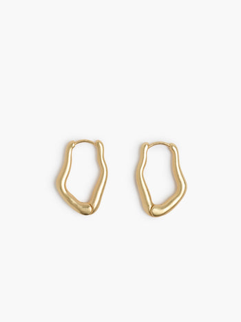 Gold Irregular Hoop Earrings