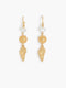 Gold Sea Charm Drop Hoop Earrings