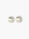 Silver Half Moon Brushed Hoop Earrings