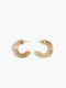 Gold Ridged Half Hoop Earrings
