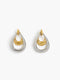 Two Tone Teardrop Drop Earrings