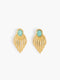 Gold Vintage Style Feather Stud Earrings