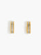 Two Tone Rows Hoop Earrings