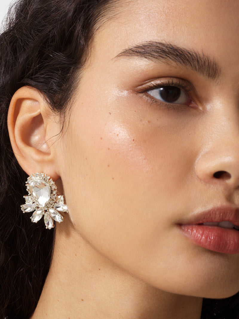 Round Domed Diamante Stud Earrings, Sparkle Bling. | eBay