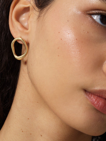 Organic Oval Stud Earrings