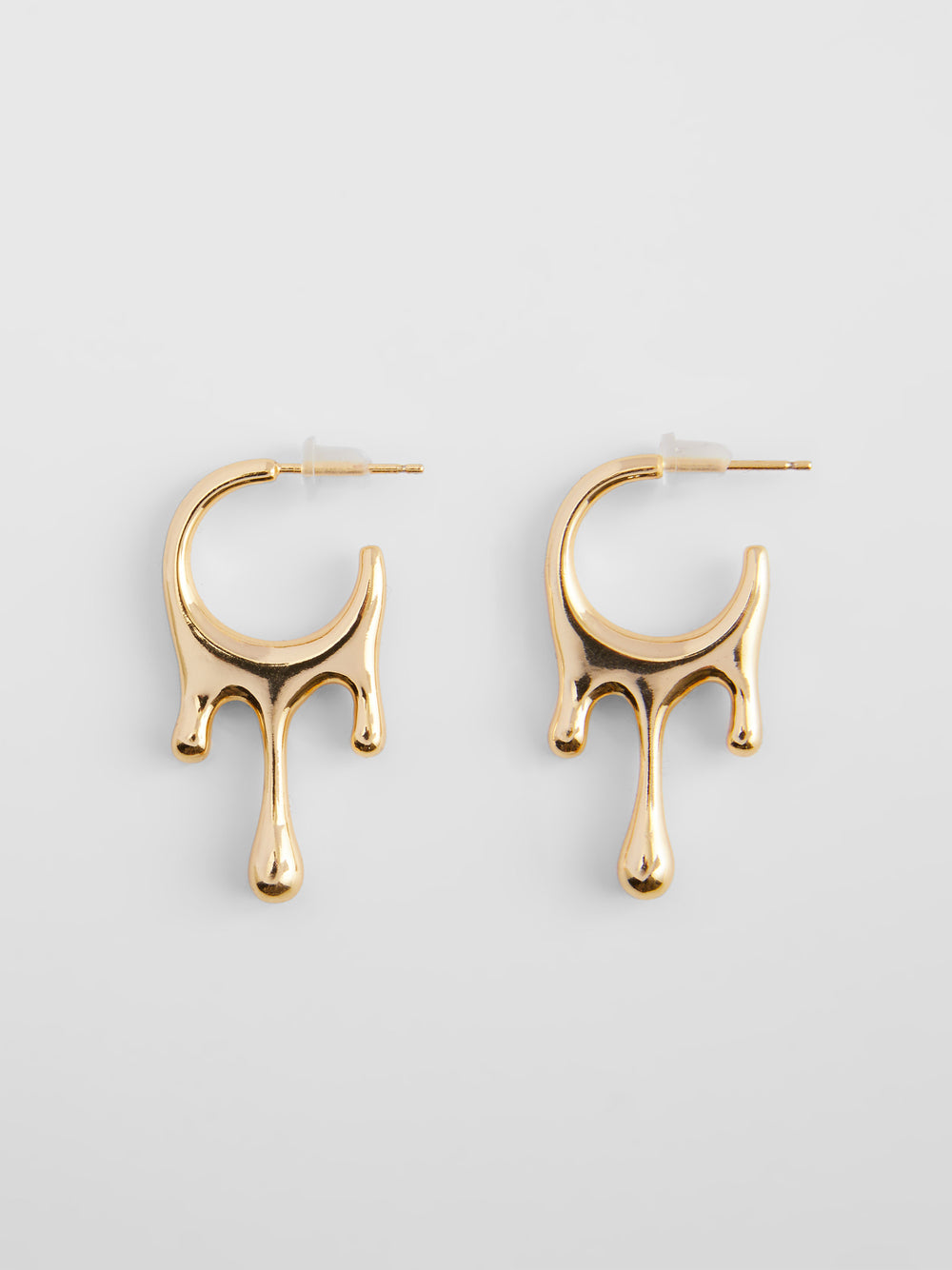 Melting Metal Hoop Earrings Gold French Connection UK