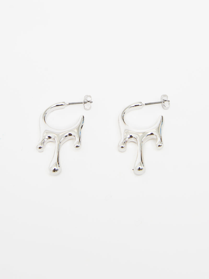 Hoop Earrings With Metal Disc Tassels - Approximately 1.5