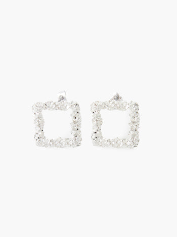 Square Scrunch Metal Mini Stud Earrings