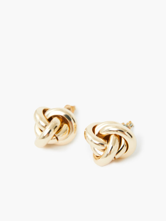 Oversized Metal Knot Stud Earrings