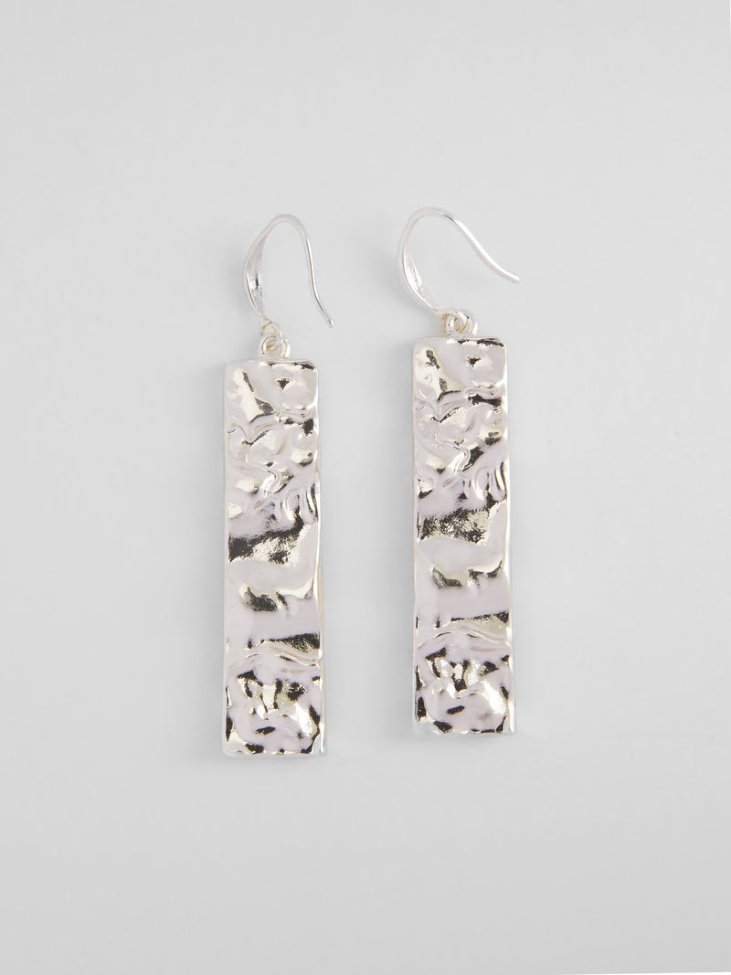 Molten Rectangular Drop Earrings