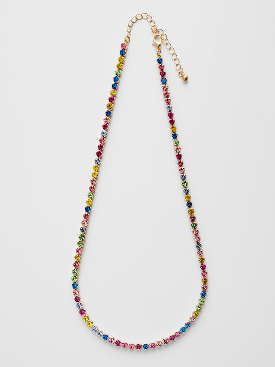Rainbow Mixed Diamante Necklace
