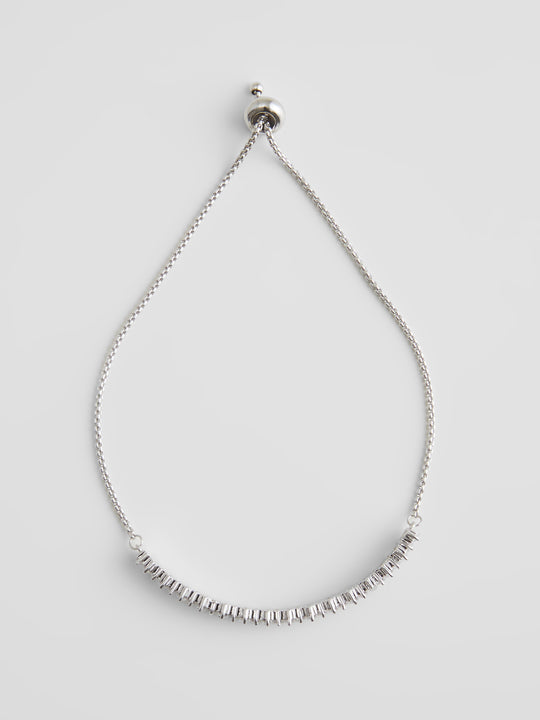 Delicate Rectangular Diamante Bracelet