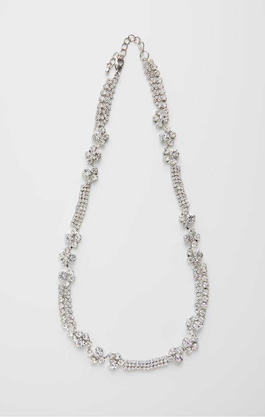 Mixed Pattern Diamante Necklace