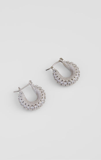 Chunky Delicate Diamante Mini Hoop Earrings