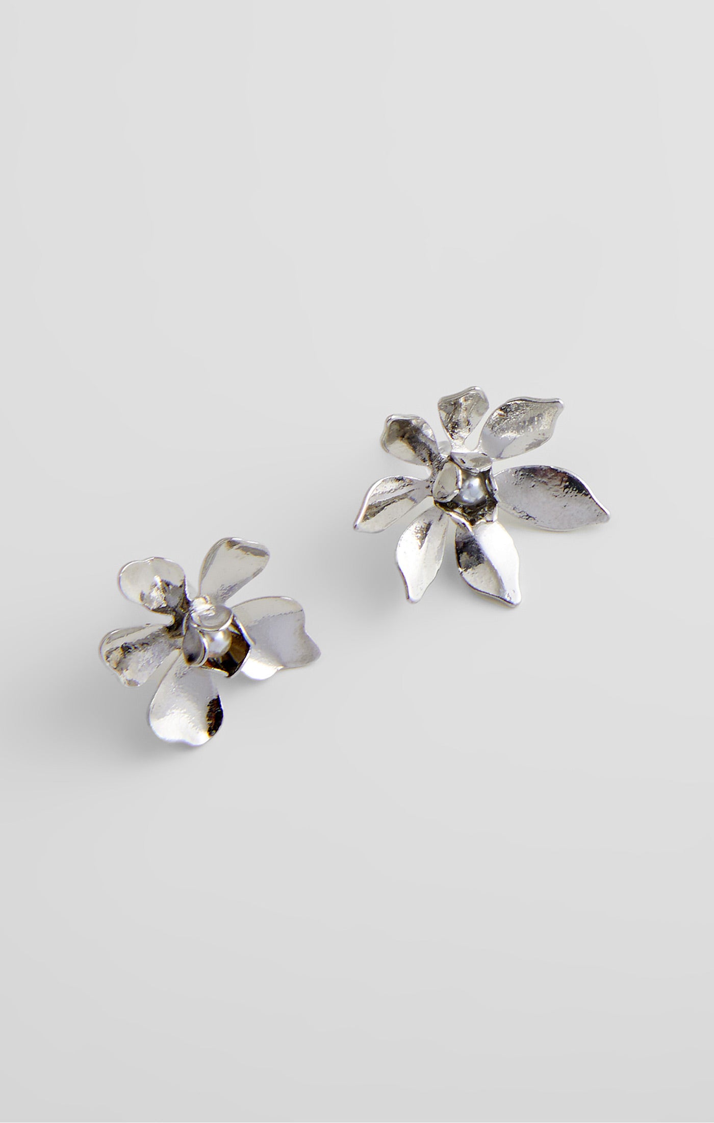Small Floral Faux Pearl Stud Earrings