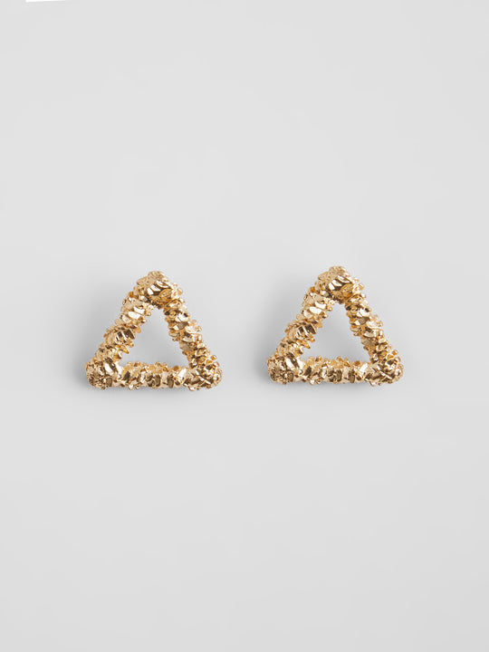 Triangle Scrunch Metal Mini Stud Earrings