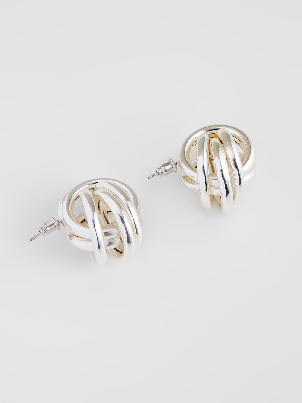 Large silver on sale knot earrings