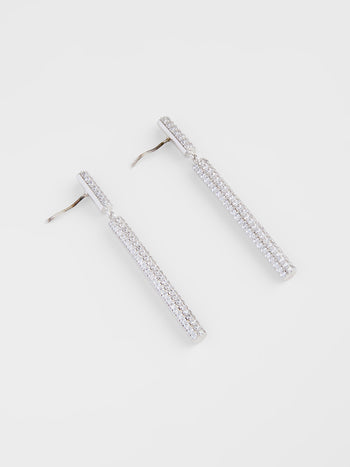 Diamante Elongated Drop Earrings