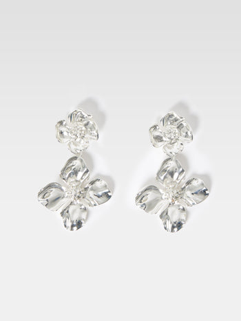 Metal Floral Pin Earrings