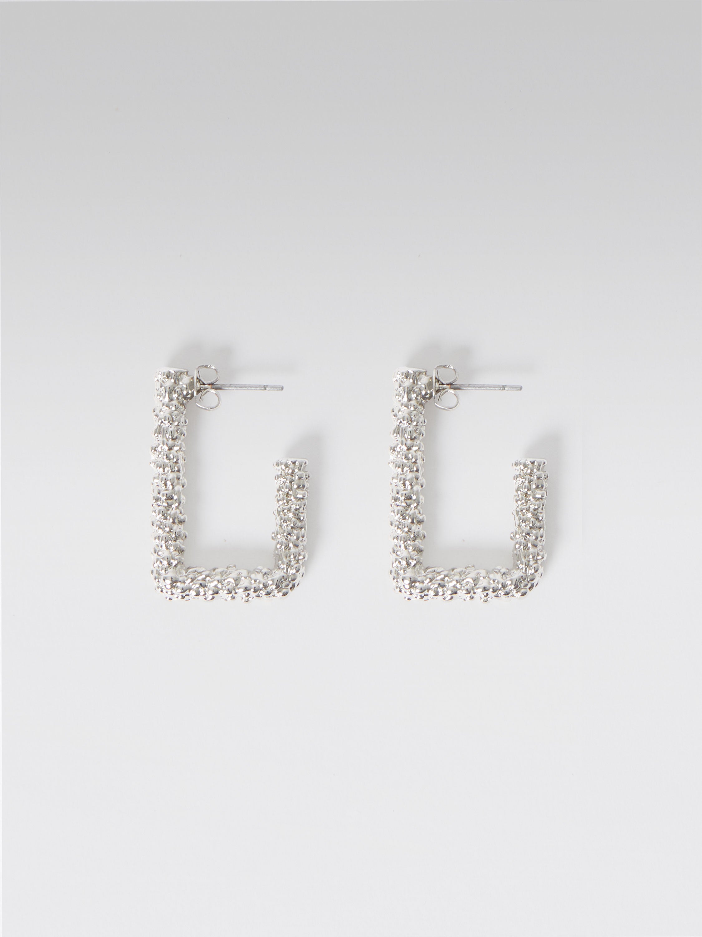 Scrunch Metal Rectangular Hoop Earrings