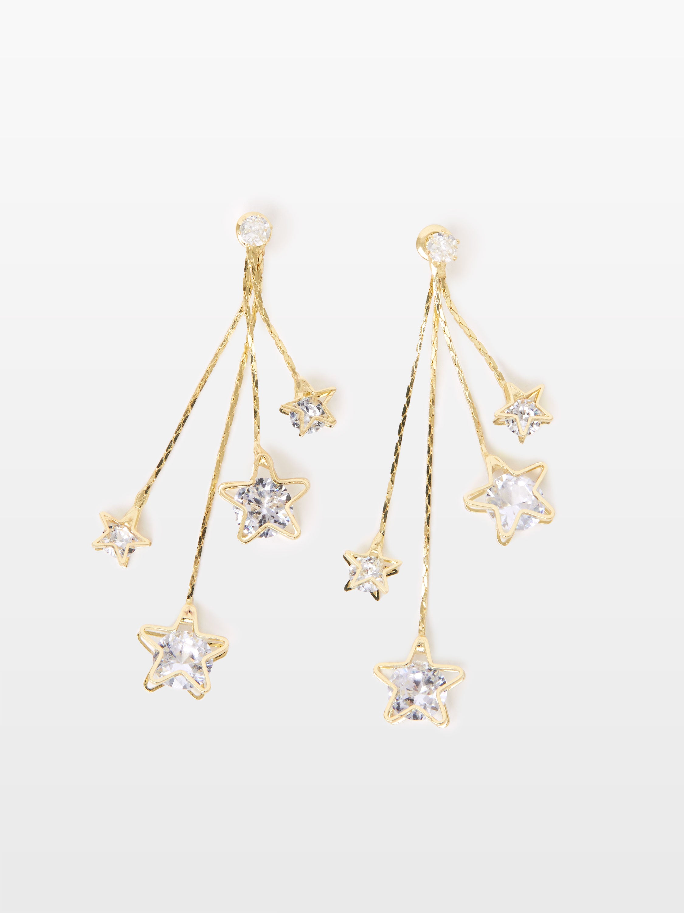 Star Diamante Cascade Earrings