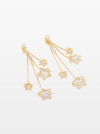 Star Diamante Cascade Earrings