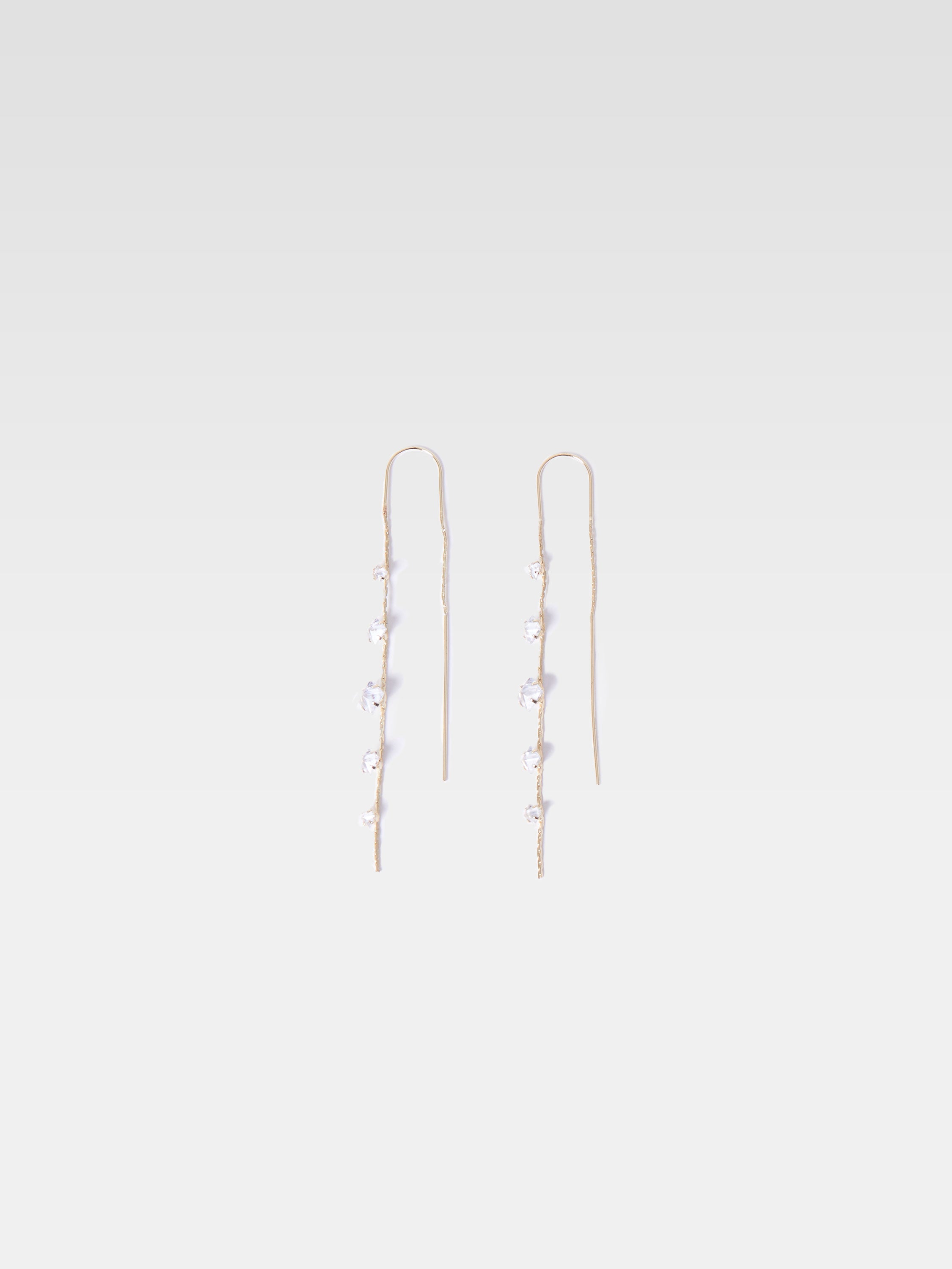 Long Diamante Threader Earrings