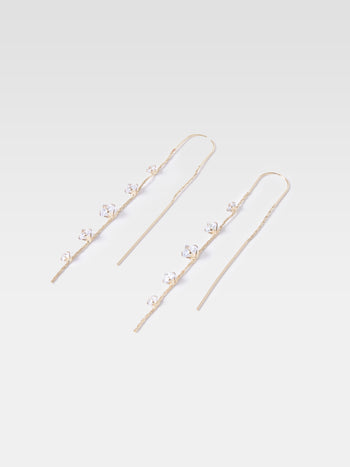 Long Diamante Threader Earrings